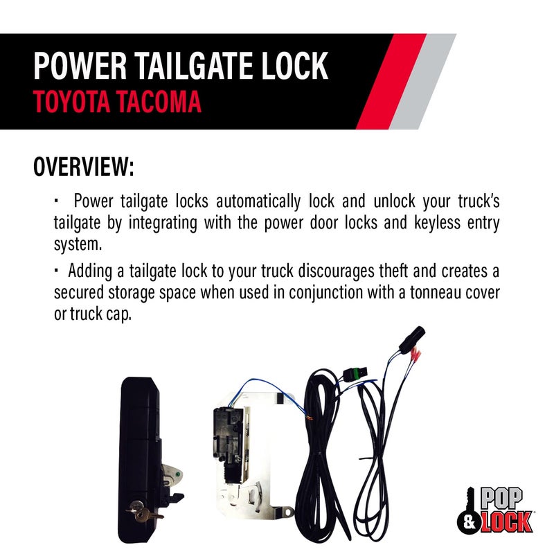 Pop & Lock PL8550 Black Power Tailgate Lock for Toyota Tacoma (Smart Lock Combo) - Image 4